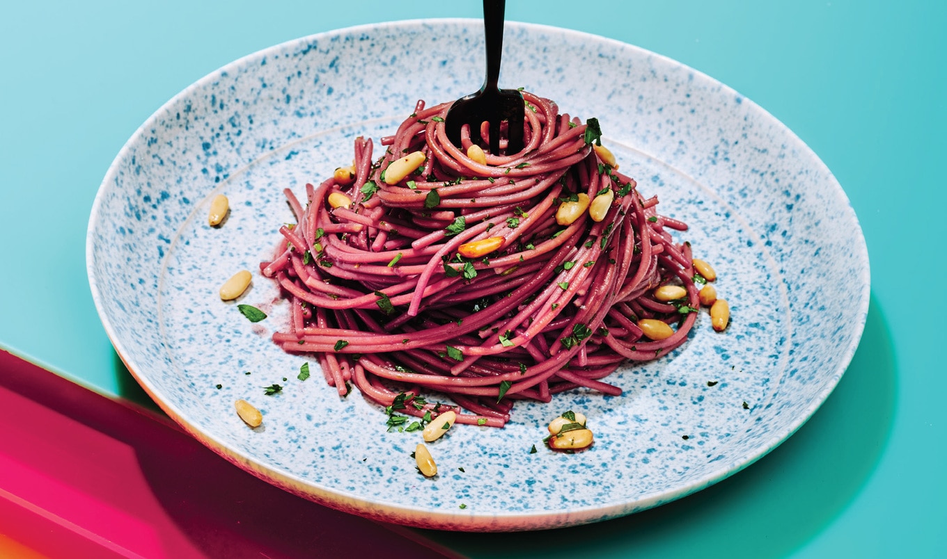 Lemony Drunken Chickpea Spaghetti