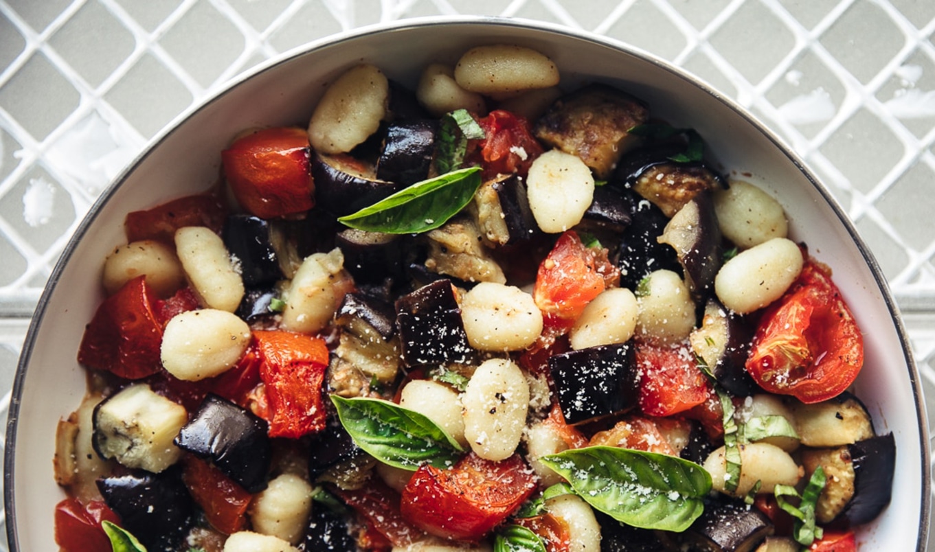 Pillowy Gnocchi With&nbsp;Roasted Eggplant and Tomato