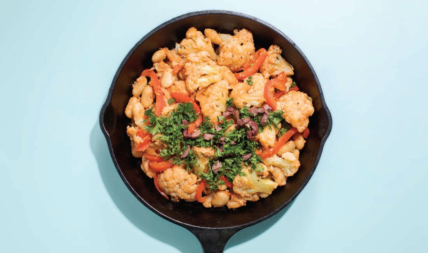 Italian Cauliflower Peperonata Skillet Sauté