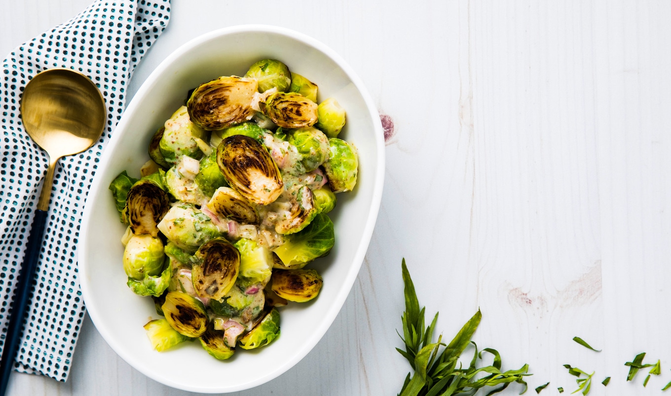 Sautéed Tarragon Mustard Brussels Sprouts