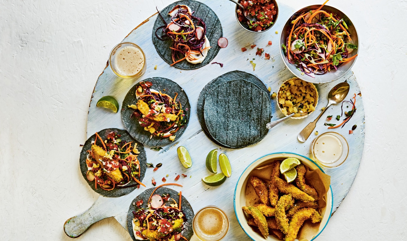 Fried Avocado Wedge Tacos