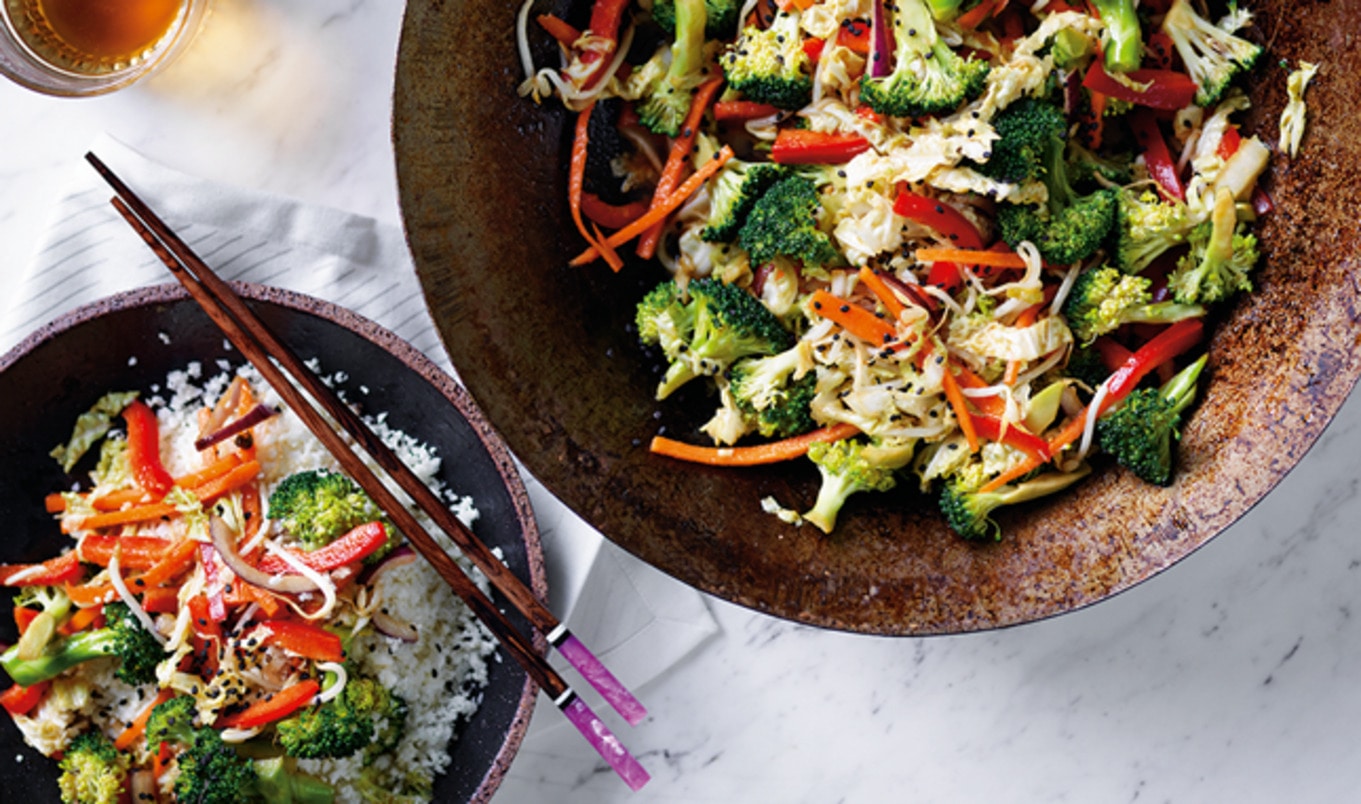 Raw Coconut Cauliflower Stir-Fry in Zesty Lime Dressing