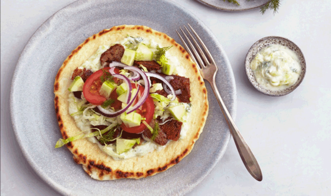 Greek Seitan Gyros With Tzatziki Sauce