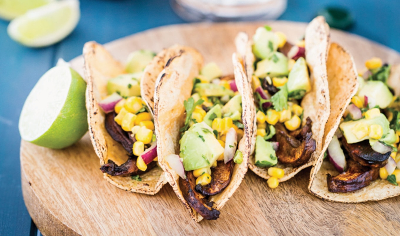 Avocado Beer-Battered Portabello Tacos