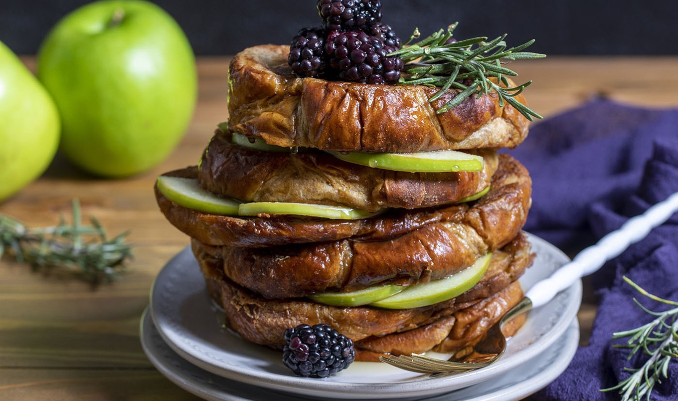 Apple Blackberry Brioche Vegan French Toast