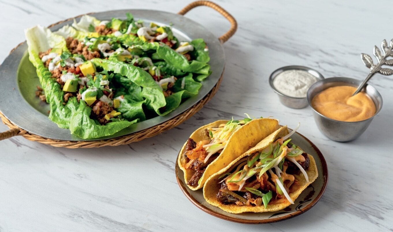 Vegan Yack Attack's Famous Loaded Pecan Meat Tacos