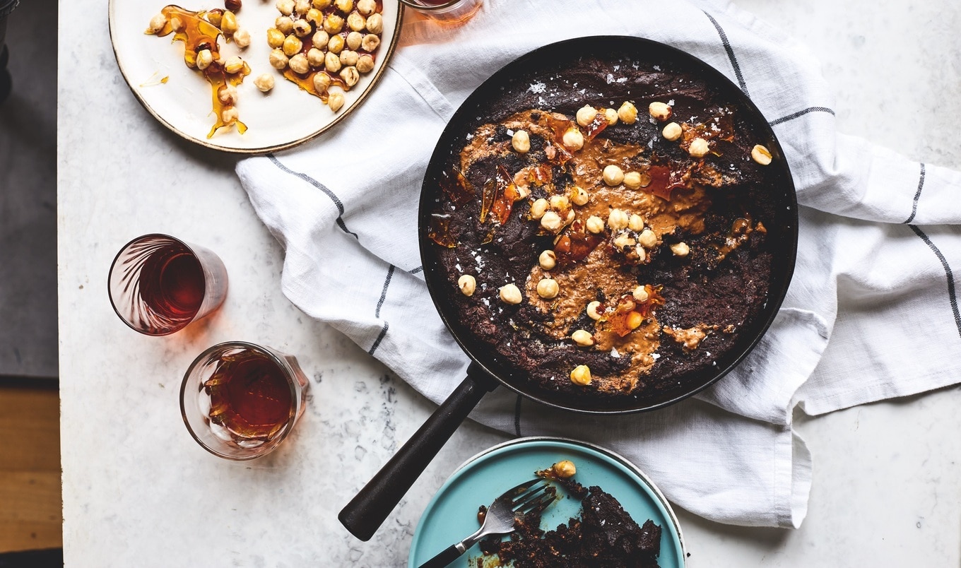 Gooey Chocolate Frying Pan Biscoff Brownies
