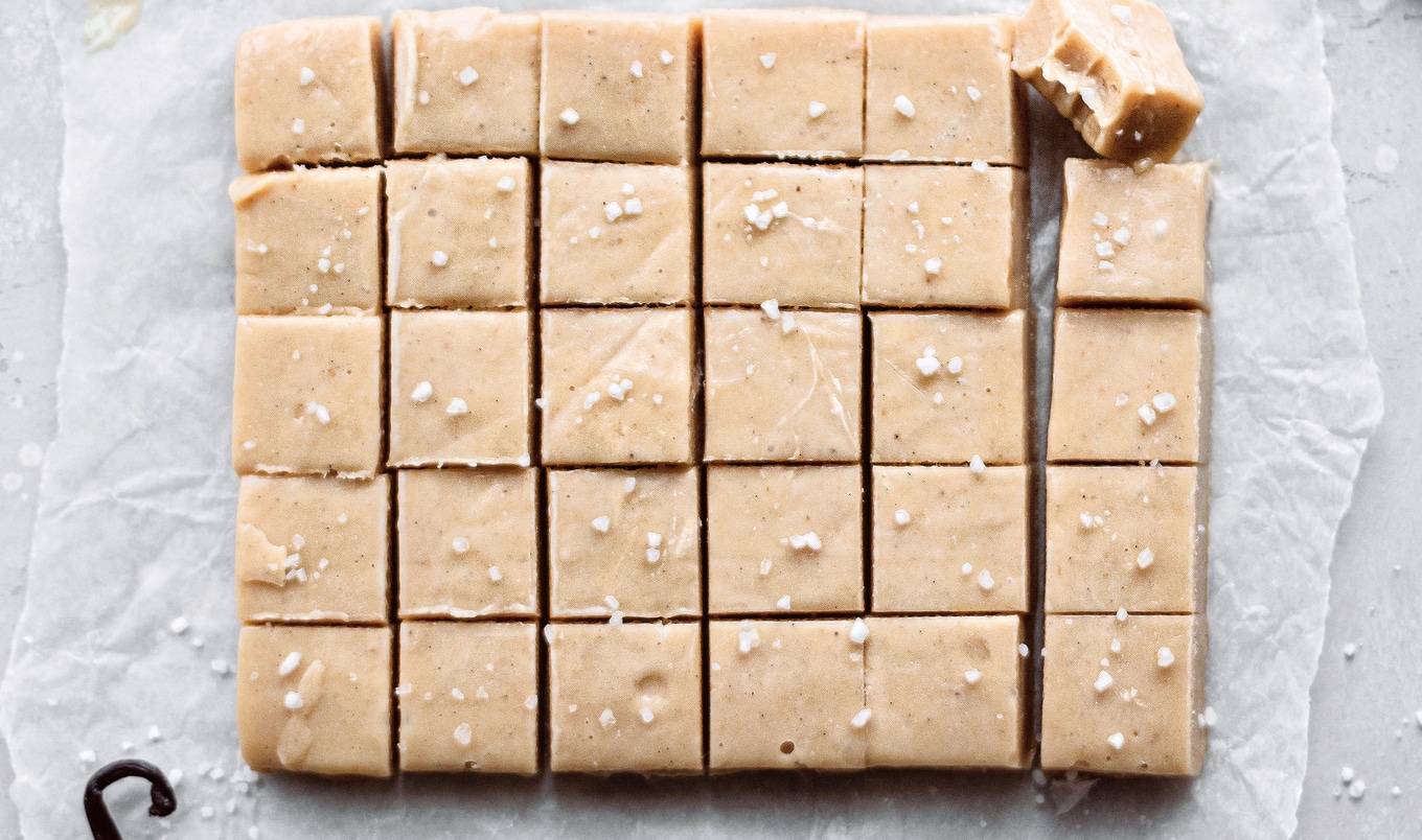 No-Bake Cashew Butter Vanilla Fudge