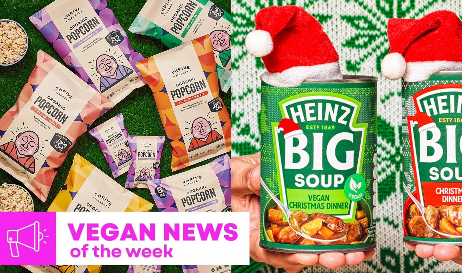 Heinz Christmas Soup, Elote Popcorn, and More Vegan Food News of the Week 