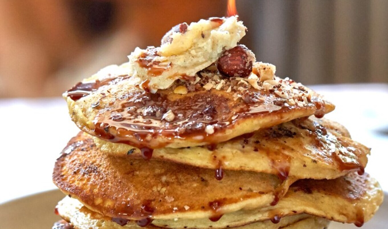 Vegan Bourbon Hazelnut Pancakes With Cardamom Butter