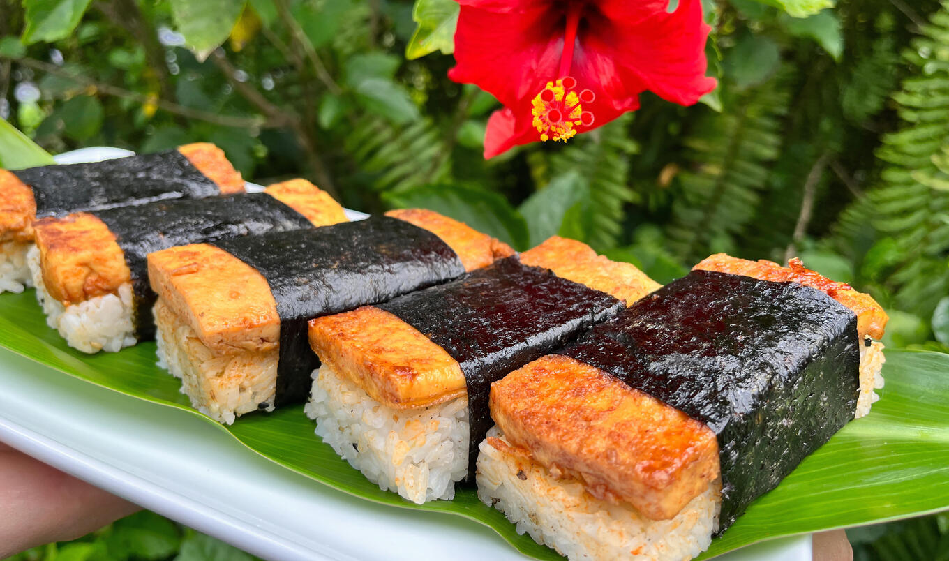 Maple-Glazed Tofu Musubi