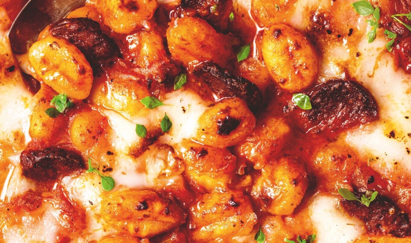 Plant-Based Chorizo and Sundried Tomato Gnocchi Bake