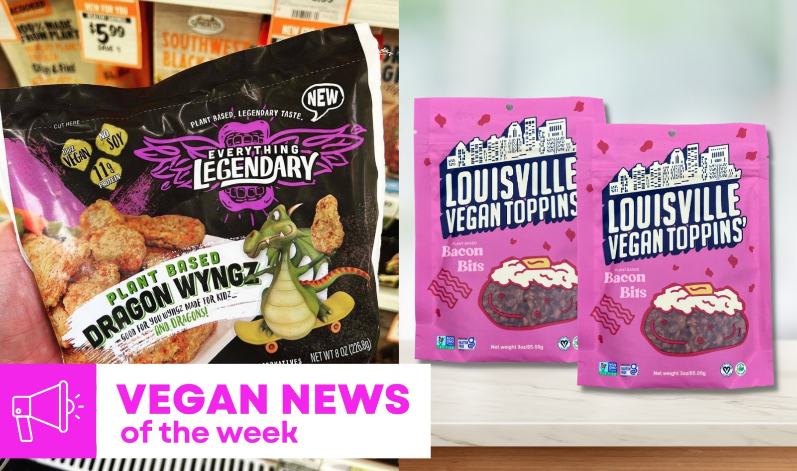 Spicy Meatless Chicken Wings, Better Bacon Bits, and More Vegan Food News of the Week