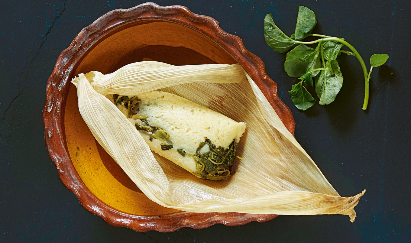 Wild Greens and Black Bean Vegan Tamales