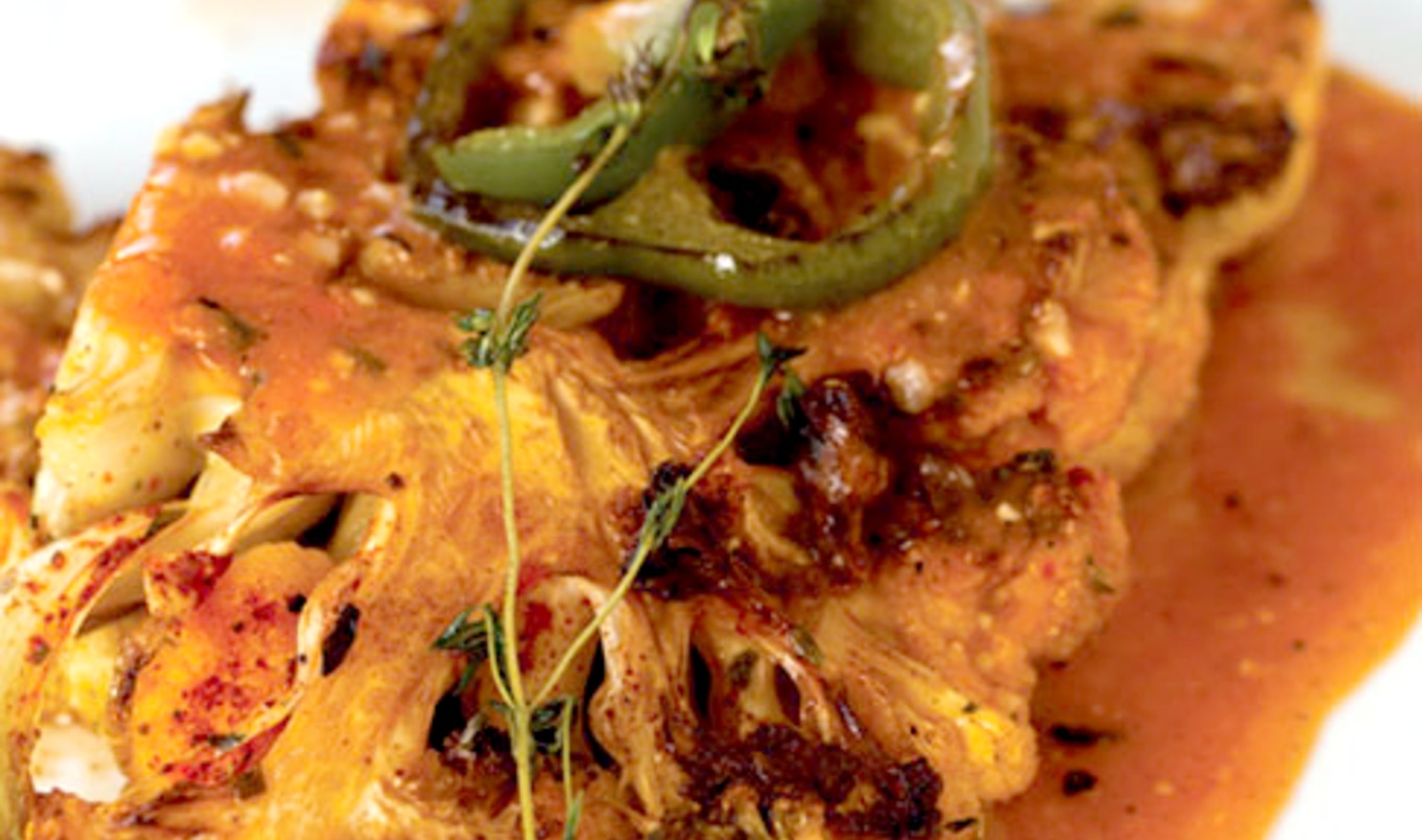 Spicy Cauliflower Steak with Miso Sauce